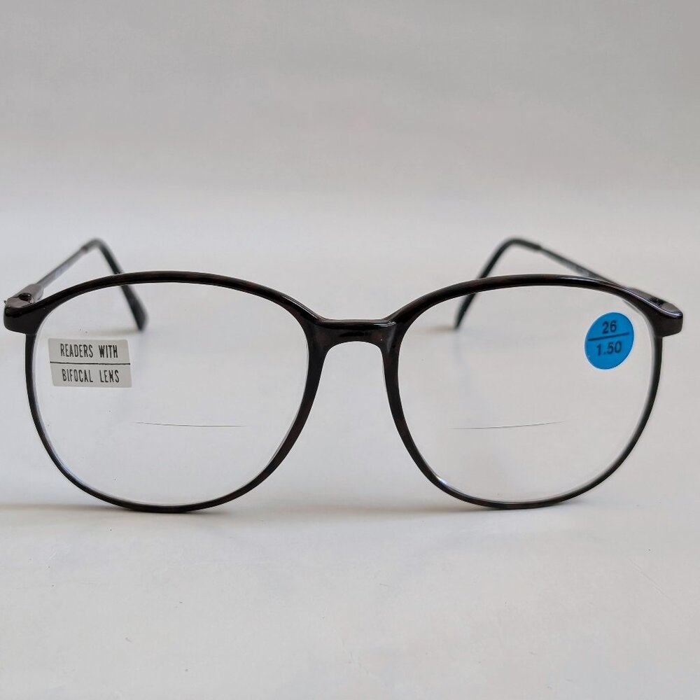 NWT Vintage 90's Carbon Fiber School Boy Bi-Focal Reading Glass (S. Brown)